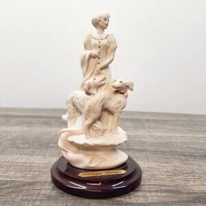 Giuseppe Armani Porcelain Figurine Bookshelf Decor 1993 Vintage "Lady With Dogs"